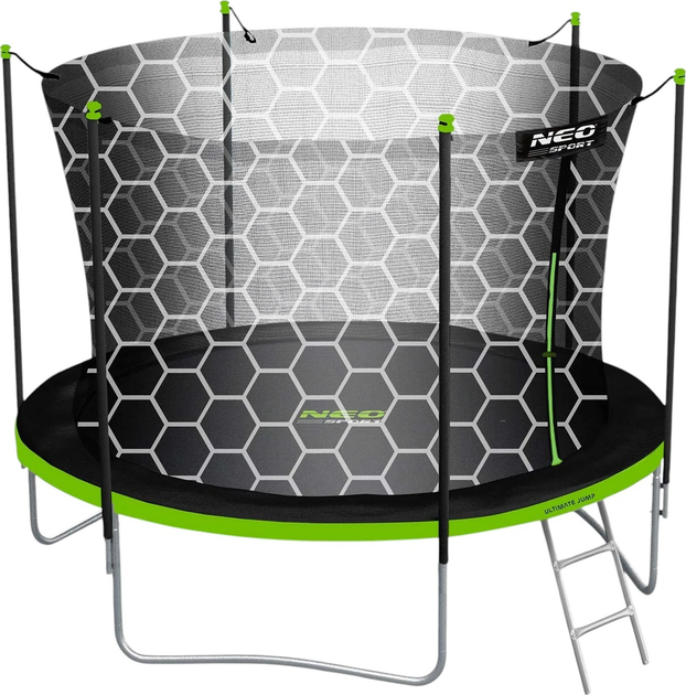 Trampolina ogrodowa Neo Sport 183 cm z siatką wewnętrzną i drabinką Green (NS-06W231) - obraz 2