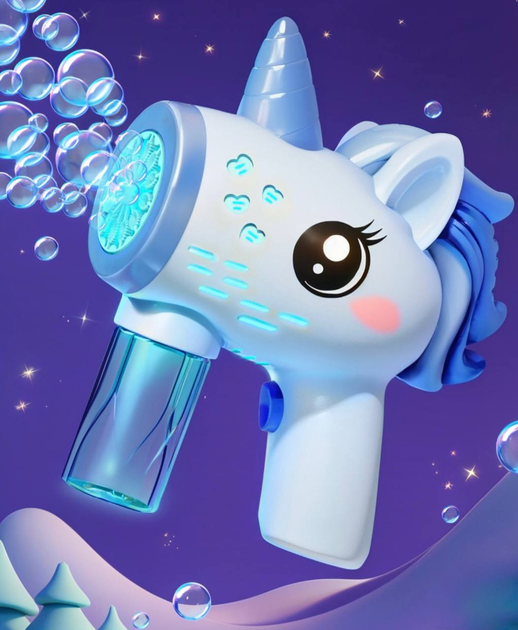 Пістолет Bubble Fun 199 з мильними бульбашками Блакитний Єдиноріжка - зображення 3