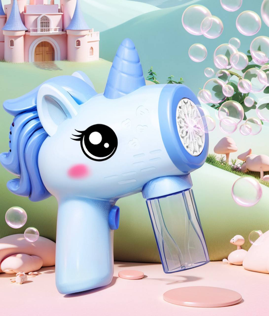 Пістолет Bubble Fun 199 з мильними бульбашками Блакитний Єдиноріжка - зображення 4