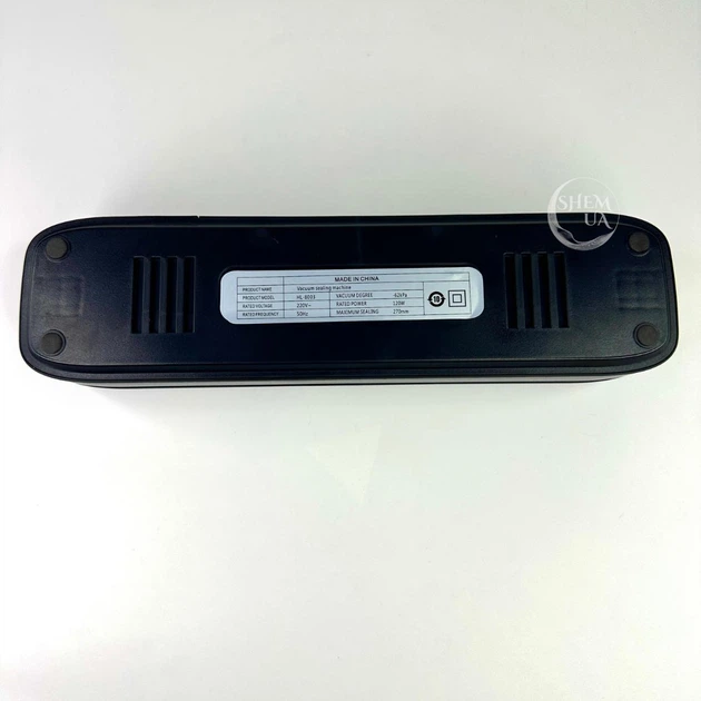 Домашний вакууматор для еды Vacuum Sealer 120Вт от сети, бытовой вакуумный упаковщик для пищевых продуктов с дисплеем + 10 вакуумных гофрированных пакетов Черный VLH-082-Black - изображение 6