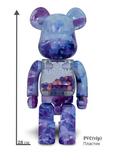 Статуетка Bearbrick x My First Baby x Macau 2023 400% 28 см Medicom Toy Мазки художника - зображення 9