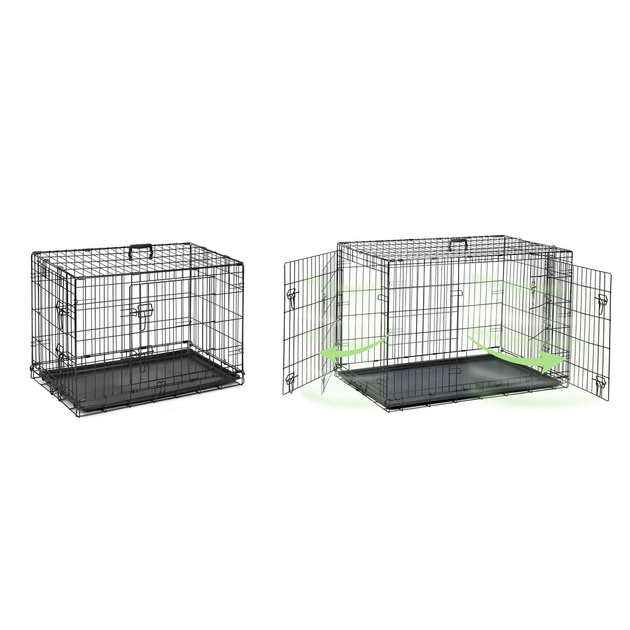 Klatka dla psa Pethaus rozmiar S 75.5 x 47.5 x 54 cm czarna PH-200 (5903890618773) - obraz 6