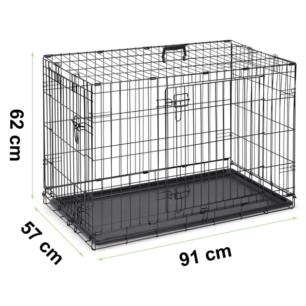 Klatka dla psa Pethaus rozmiar M 91 x 57 x 62 cm czarna PH-201 (5903890618780) - obraz 6