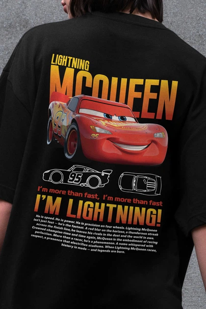 Жіноча Оверсайз Футболка З Принтом Mcqueen Black L/XL (8049653) - Фото 2 Жіноча Оверсайз Футболка З Принтом Mcqueen Black L/XL (8049653) - изображение 2