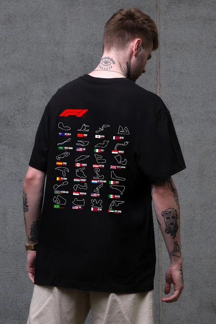 Чоловіча Оверсайз Футболка З Принтом Track Black L/XL (8049672) - Фото 1 Чоловіча Оверсайз Футболка З Принтом Track Black L/XL (8049672) - изображение 1