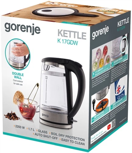 Электрочайник Gorenje K17GDW 1.7 л черный - изображение 10