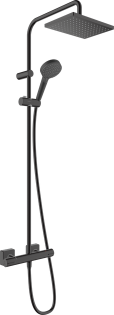 Душова система Vernis Shape Showerpipe 230 1jet з термостатом Matt Black (26286670) - Фото 1 Душова система Vernis Shape Showerpipe 230 1jet з термостатом Matt Black (26286670) - изображение 1
