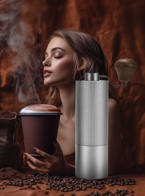 Кофемолка ручная серебристая ViO CM-02H со стальными жерновами и регулировкой степени помола - изображение 8