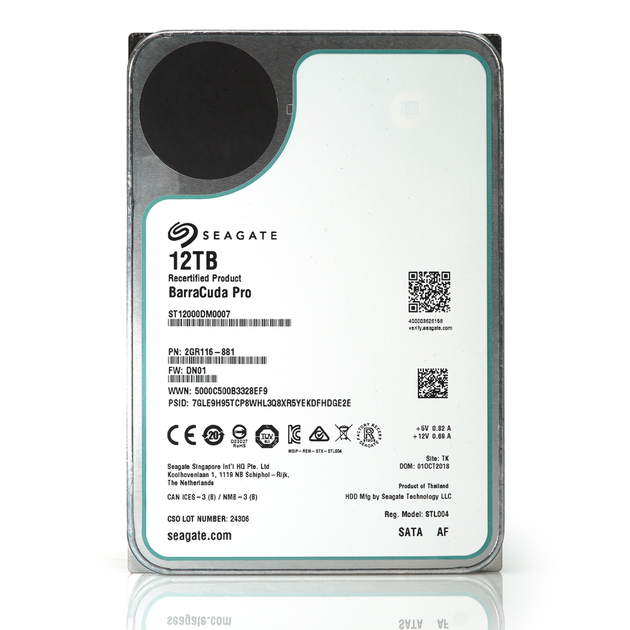 Жорсткий Диск Seagate BarraCuda Pro 12TB SATA III (ST12000DM0007) Factory Recertified - Refurbished - изображение 3