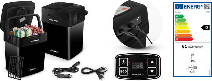 Холодильник туристичний Berdsen Icemax 29 л 12/230В Black (5903890618186) - зображення 10
