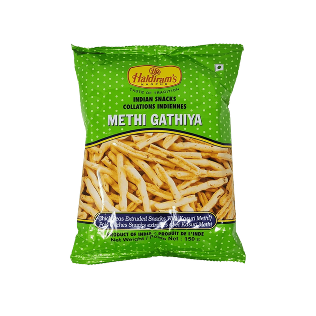 Снек нутовые полоски с пажитником Methi Gathia 150г Haldiram's 8904004400366 - Фото 1 Снек нутовые полоски с пажитником Methi Gathia 150г Haldiram's 8904004400366 - изображение 1