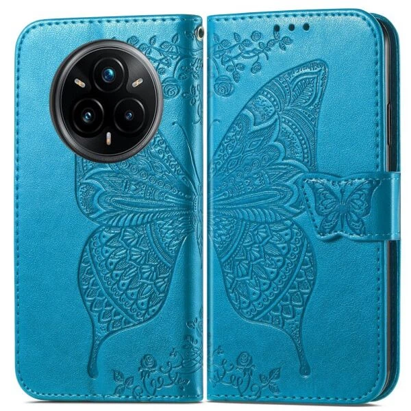 Чохол-книжка з малюнком UniCase Butterfly Pattern для Realme 14 Pro Plus - Blue - зображення 2