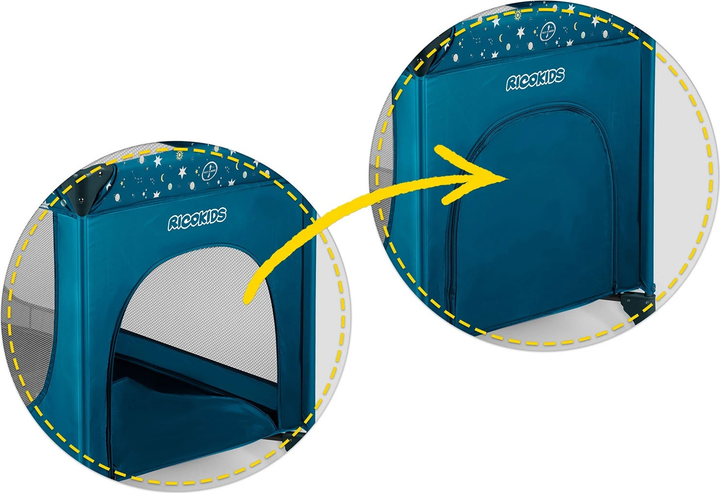 Дорожнє ліжечко RICOKIDS 125 x 65 x 78 см RK-240 Navy Blue (724002) (5903890628284) - зображення 4