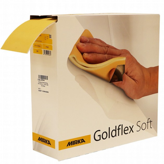 Шліфувальний папір Mirka Goldflex-Soft P320 на поролоновій основі 115 x 125 мм 1 відривний лист (25м/рулон, 1м≈8листів) - зображення 1