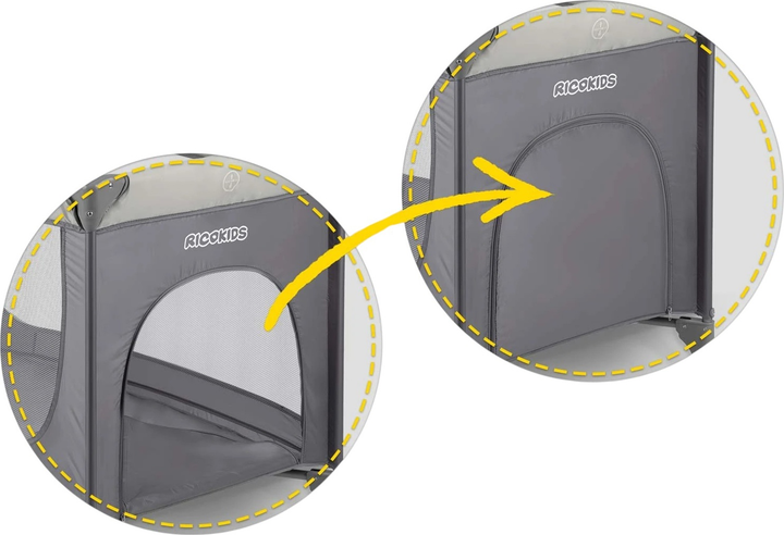 Дорожнє ліжечко RICOKIDS 125 x 65 x 78 см RK-240 Light Grey (724000) (5903890605155) - зображення 3