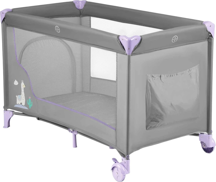 Дорожнє ліжечко RICOKIDS 125 x 65 x 78 см RK-240 Grey-Lavender (724011) (5903890605186) - зображення 2