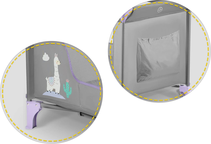 Дорожнє ліжечко RICOKIDS 125 x 65 x 78 см RK-240 Grey-Lavender (724011) (5903890605186) - зображення 6
