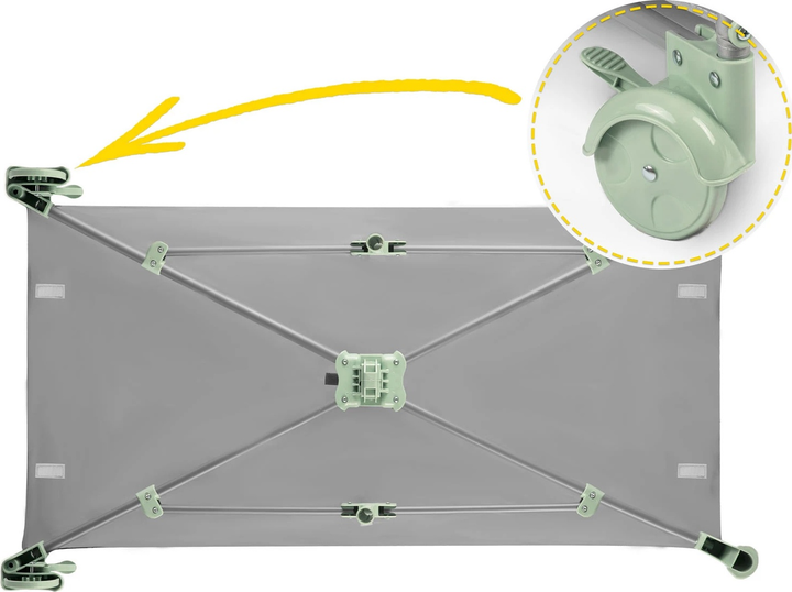 Дорожнє ліжечко RICOKIDS 125 x 65 x 78 см RK-240 Grey-Mint (724010) (5903890605179) - зображення 10