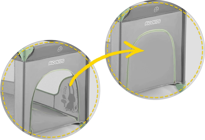 Дорожнє ліжечко RICOKIDS 125 x 65 x 78 см RK-240 Grey-Mint (724010) (5903890605179) - зображення 11