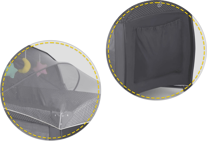 Дорожнє ліжечко RICOKIDS 125 x 65 x 78 см RK-240 Anthracite (724201) (5903890606275) - зображення 10