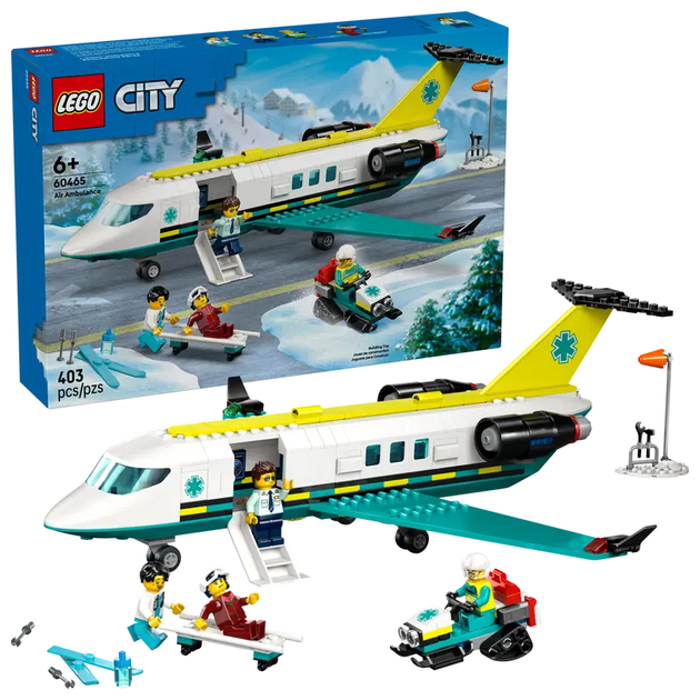 Zestaw klocków LEGO City Samolot pogotowia ratunkowego 403 elementy (60465) - obraz 2