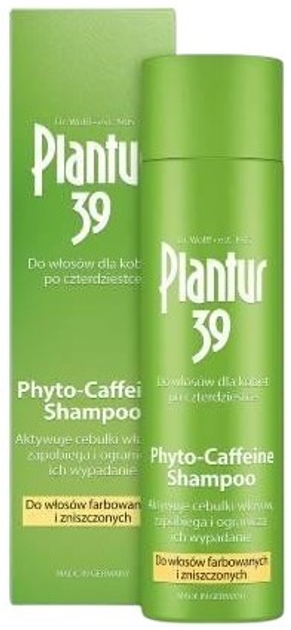 Шампунь Plantur 39 Phyto-Caffeine для фарбованого та пошкодженого волосся 250 мл (4008666709455) - зображення 1