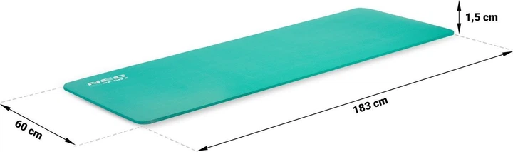Mata do cwiczen Neo Sport gruba 183 x 60 cm 192301 turkusowa (5903890606176) - obraz 9