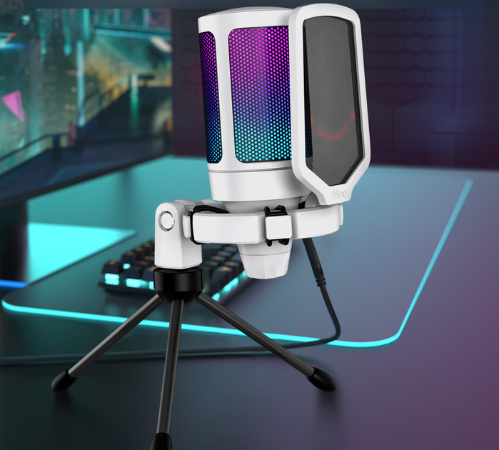 Mikrofon pojemnościowy Fifine A6VW AmpliGame RGB White (4820216972054) - obraz 5