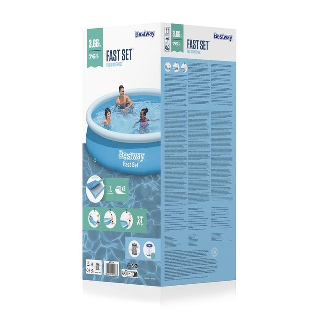 Basen rozporowy Bestway Fast Set 366 x 76 cm 5377 l Blue 57274 (6942138951363) - obraz 7