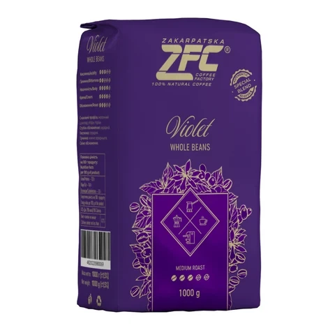 Кофе в зернах ZFC Violet 1 кг - Фото 1 Кофе в зернах ZFC Violet 1 кг - изображение 1