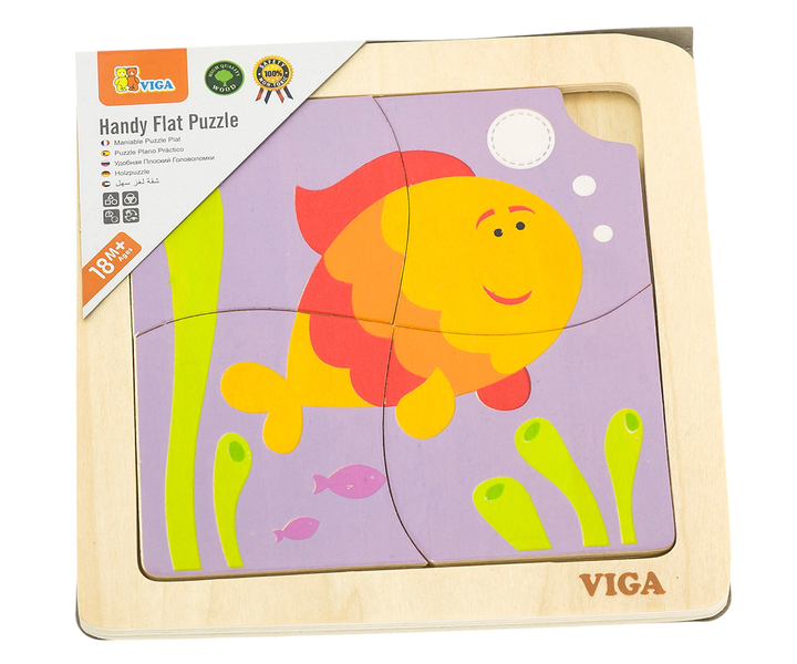 Zestaw drewnianych puzzli Viga na podkładce Rybka 50144 (6934510501440) - obraz 5