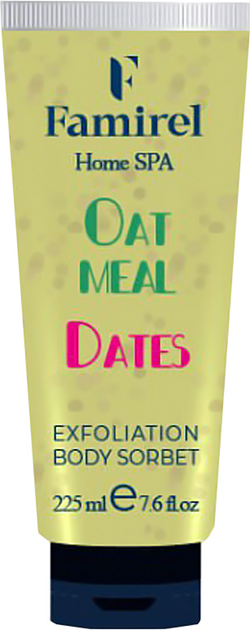 Отшелушивающий сорбет для тела Famirel Home Spa Exfoliant Body Sorbet Oatmeal & Dates Овсянка и финики 225 мл (7290114086097) 