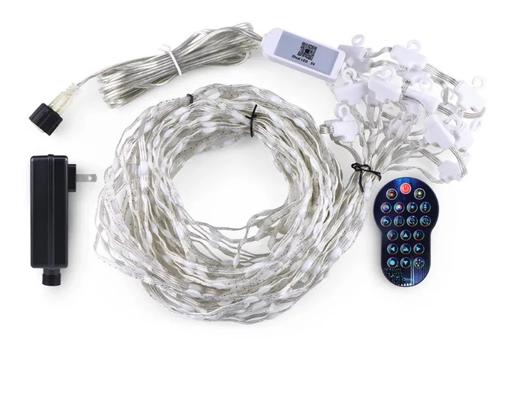 Смарт гірлянда штора 2*2 м 400 LED RGB, керування телефоном чи пультом - зображення 5