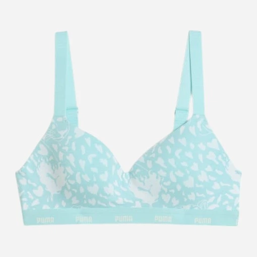 Бюстгальтер без косточек хлопковый Puma Women Printed Padded Top 93897301 XS Mint (8720245803489) - изображение 3