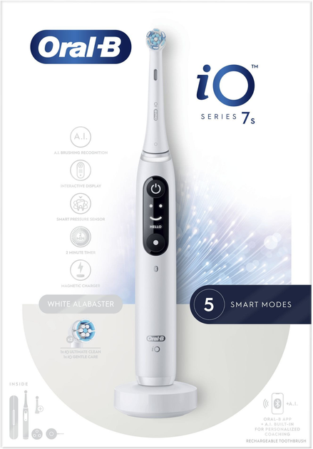 Elektryczna szczoteczka do zębów Oral-B iO Series 7S Biała + Brush Head + TC (613116) - obraz 3