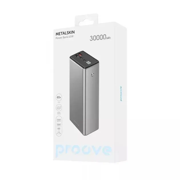 Повербанк power bank Батарея Proove Metalskin 65W 30000mAh - Фото 2 Повербанк power bank Батарея Proove Metalskin 65W 30000mAh - зображення 2