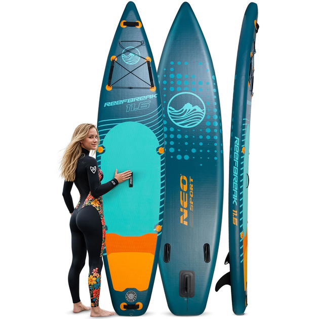 Nadmuchiwana deska SUP Neo Sport Reefbreak 350 x 81 x 15 cm z wiosłem, pompką i torbą do przechowywania 170301 (5903890626952) - obraz 8