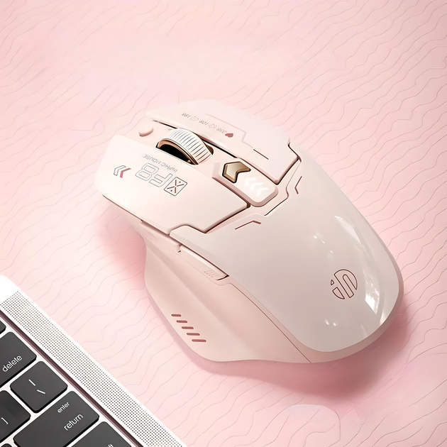 Бездротова миша INPHIC F8-II із підключенням USB 2.4G, акумулятором, 2400 DPI, milk tea - зображення 5