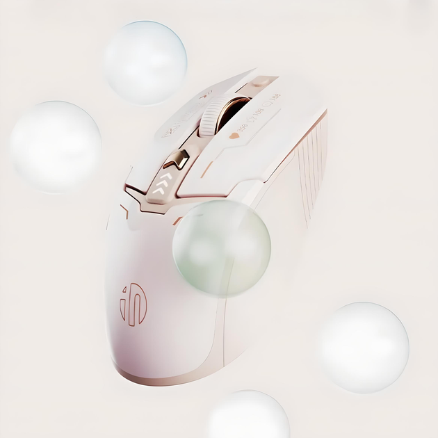 Бездротова миша INPHIC F8-II із підключенням USB 2.4G, акумулятором, 2400 DPI, milk tea - зображення 7
