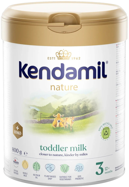 Молочна суха суміш Kendamil Nature 3 HMO+ 800 г (5056000505385) - зображення 1