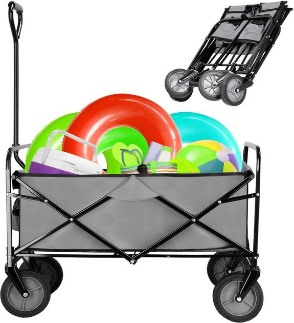 Садовий візок Springos 90 x 52 x 120 см Grey (5907719452494) - зображення 7