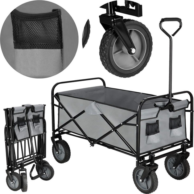 Садовий візок Springos 90 x 52 x 120 см Grey (5907719452494) - зображення 9