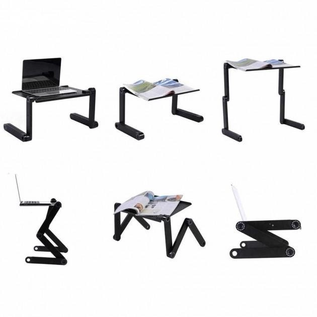 Столик трансформер для ноутбука Laptop Table T8 портативная подставка с вентилятором Чорний 1SIZE (999916) - Фото 6 Столик трансформер для ноутбука Laptop Table T8 портативная подставка с вентилятором Чорний 1SIZE (999916) - изображение 6