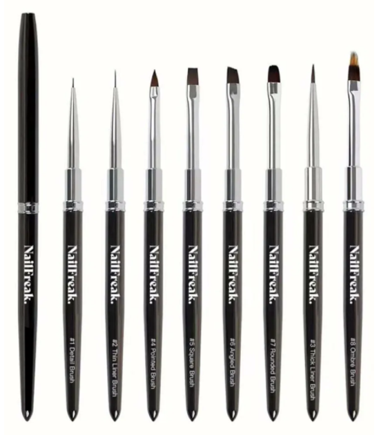 Zestaw pędzli do manicure NailFreak  Borstset 8 szt  (5712568004530) - obraz 1