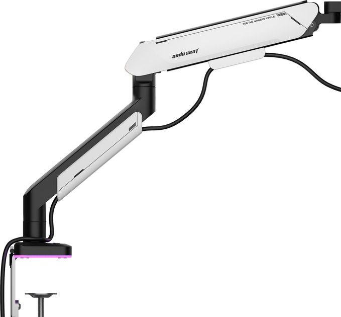 Настільне кріплення для монітора Anda Seat Stealth Pro II RGB 17''-42'' White (AD-W-A9X-1S-BW) - зображення 6