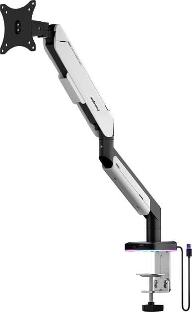 Настільне кріплення для монітора Anda Seat Stealth Pro II RGB 17''-42'' White (AD-W-A9X-1S-BW) - зображення 8
