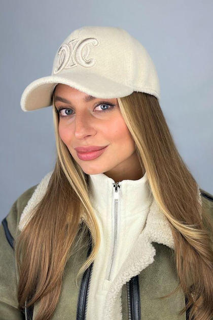 Бейсболка з пальтової діагоналі з вишивкою Braxton "Lace" бежевий (6099)