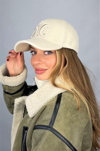 Бейсболка з пальтової діагоналі з вишивкою Braxton "Lace" бежевий (6099)
