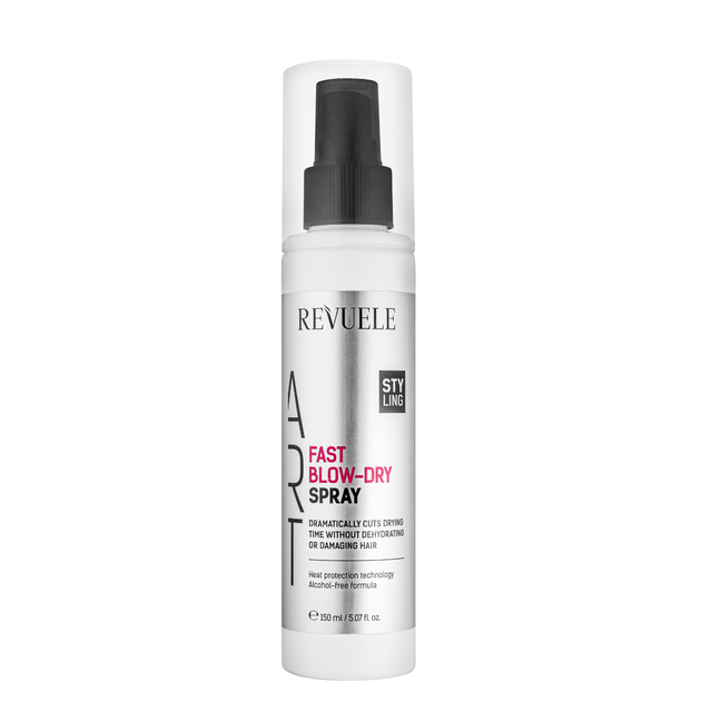 Спрей для швидкого сушіння волосся Revuele Fast Blow Dry Spray 150 мл - Фото 1 Спрей для швидкого сушіння волосся Revuele Fast Blow Dry Spray 150 мл - зображення 1