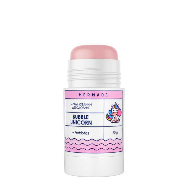 Дезодорант стік для тіла Mermade Bubble Unicorn жіночий з пробіотиками, 50 мл - Фото 2 Дезодорант стік для тіла Mermade Bubble Unicorn жіночий з пробіотиками, 50 мл - зображення 2
